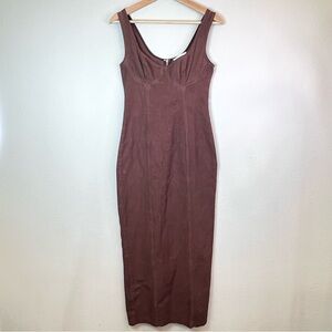 Bustier Top Brown Women’s Bodycon Maxi Dress Size XS NWT
